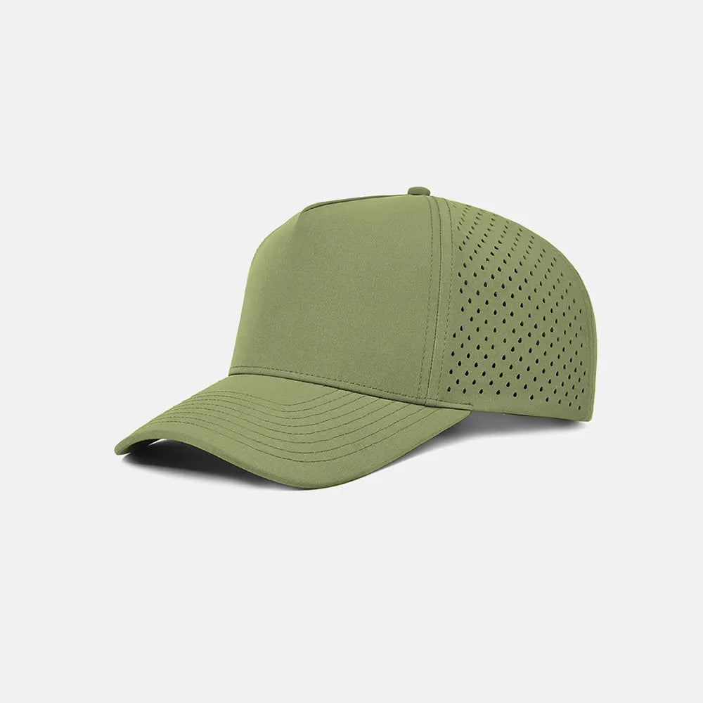 Custom Laser Perforated 5 Panel Snapback Golf Hat