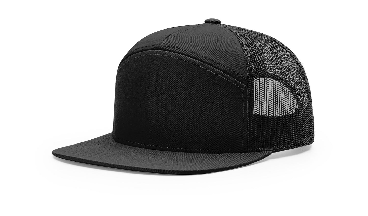 Richardson 168 Seven Panel Trucker with Custom Leather Patch