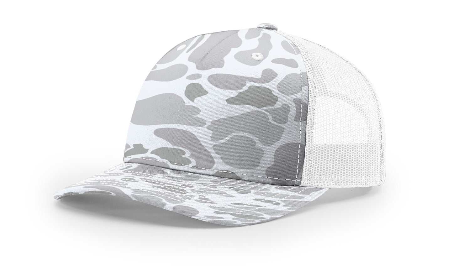 Camo Richardson 112PFP Trucker with Custom Leather Patch