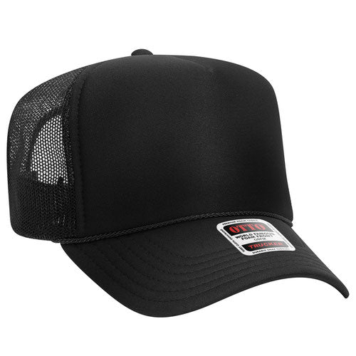 Otto Foam Trucker High Crown 5 Panel with Custom Leather Patch