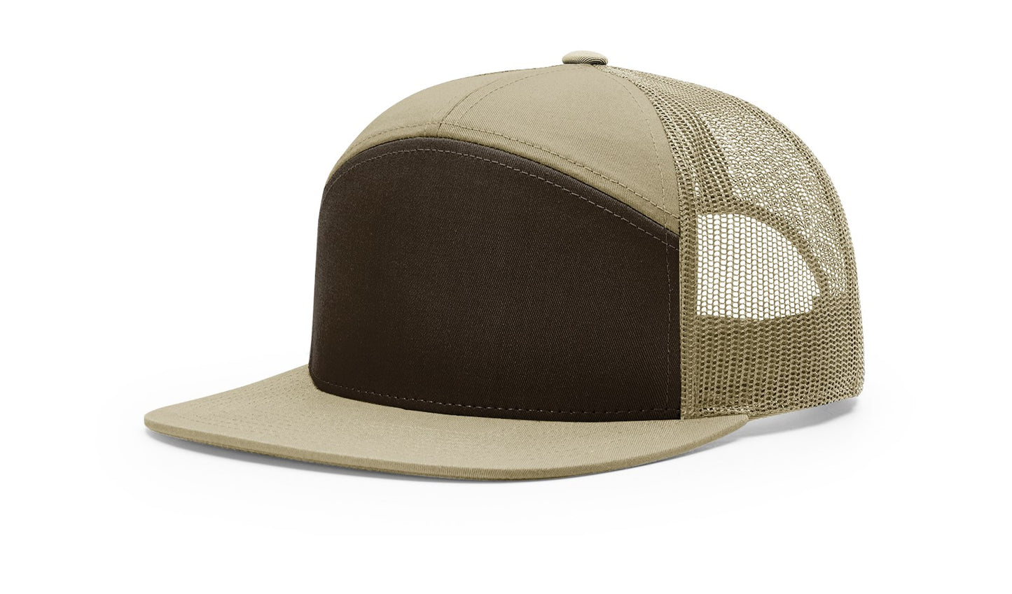 Richardson 168 Seven Panel Trucker with Custom Leather Patch