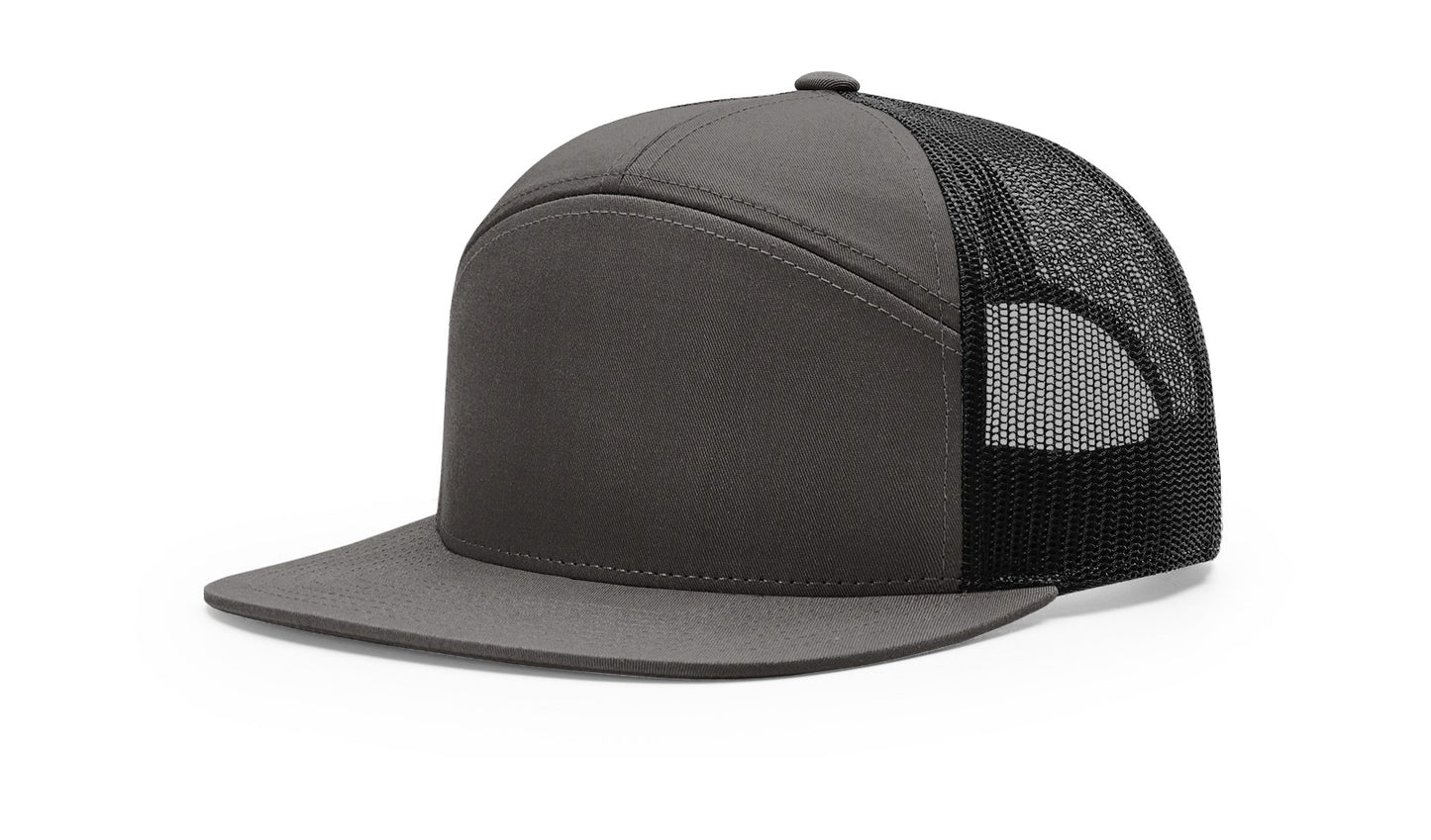 Richardson 168 Seven Panel Trucker with Custom Leather Patch