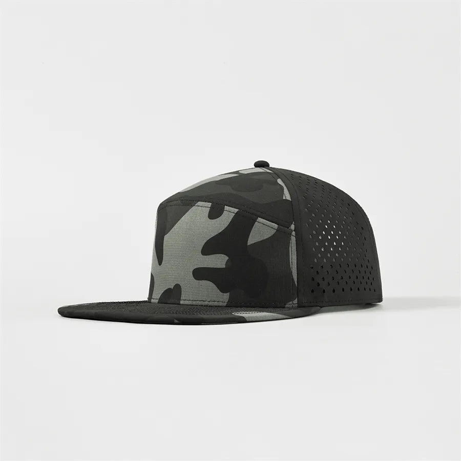 Custom 6-Panel Flat Bil Performance Snapback Golf Hat