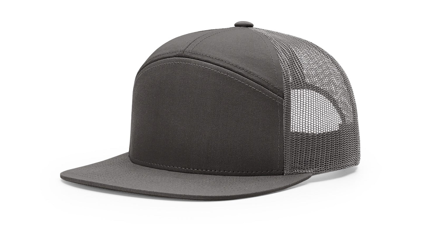 Richardson 168 Seven Panel Trucker with Custom Leather Patch