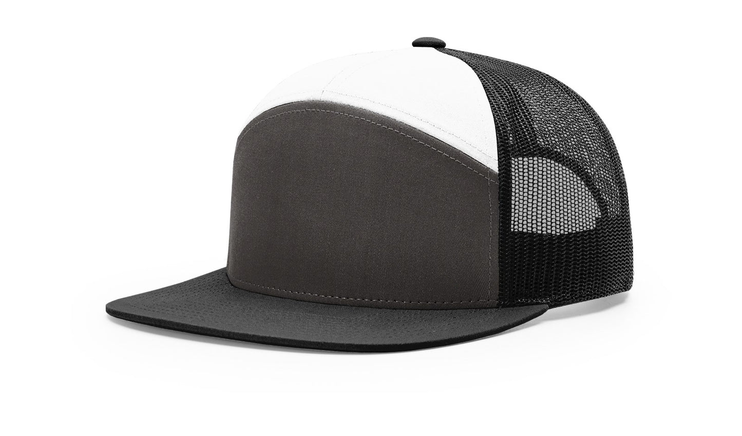 Richardson 168 Seven Panel Trucker with Custom Leather Patch