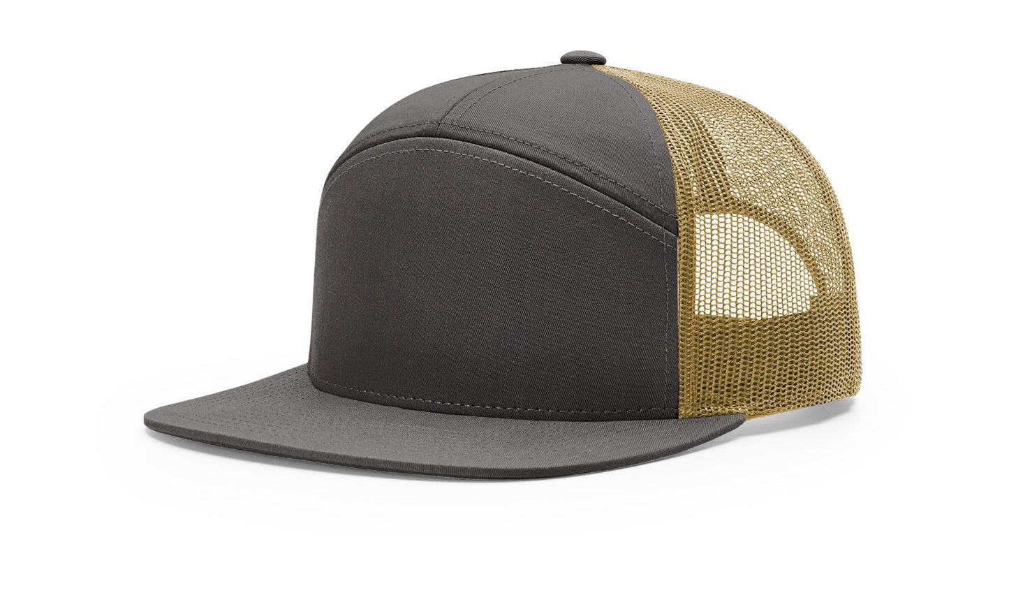 Richardson 168 Seven Panel Trucker with Custom Leather Patch
