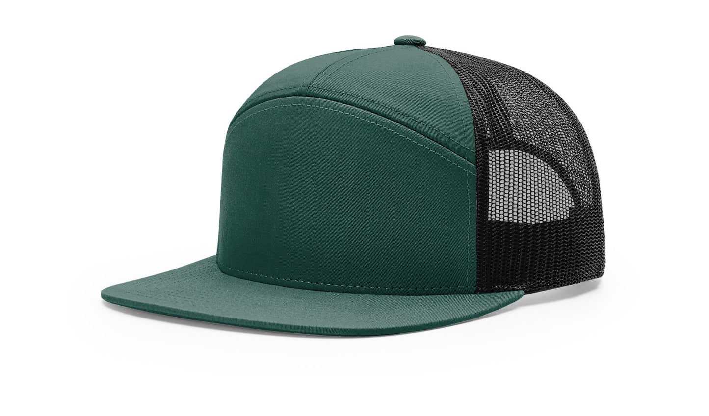 Richardson 168 Seven Panel Trucker with Custom Leather Patch