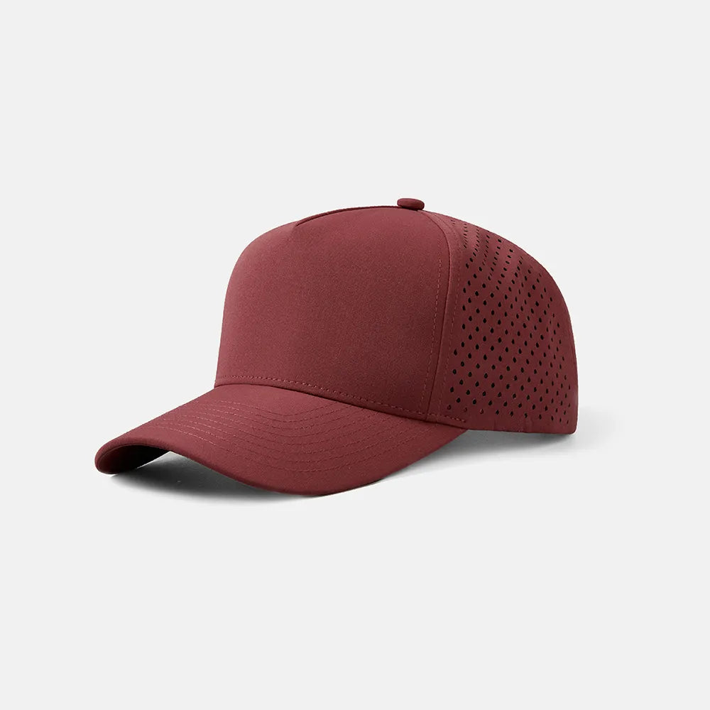 Custom Laser Perforated 5 Panel Snapback Golf Hat