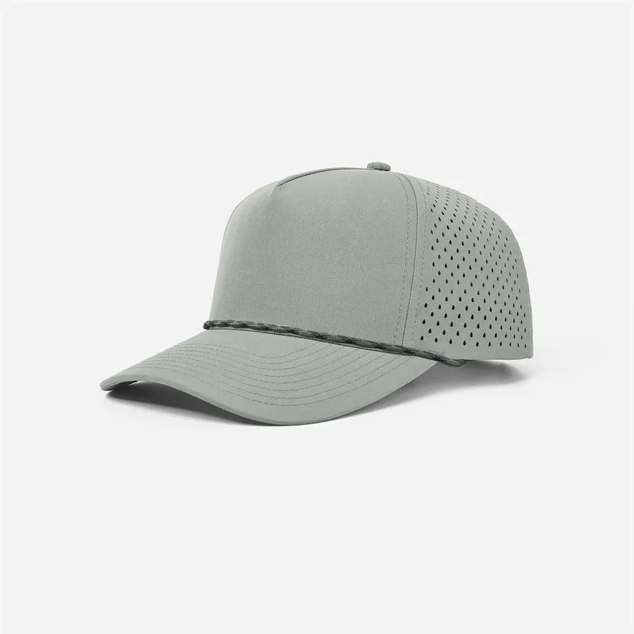 Custom Laser Perforated 5 Panel Golf Snapback Rope Hat