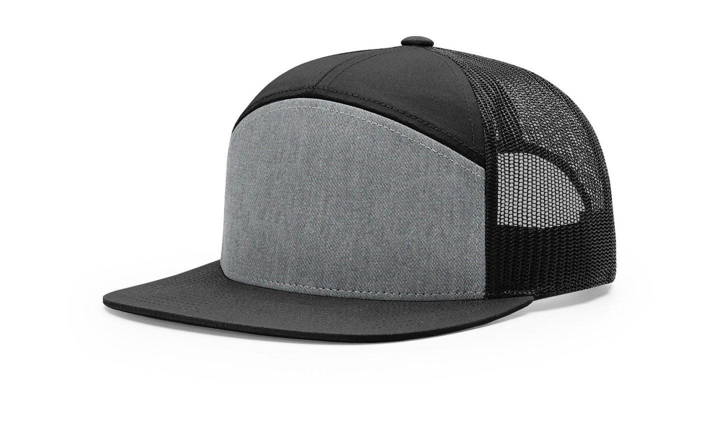 Richardson 168 Seven Panel Trucker with Custom Leather Patch