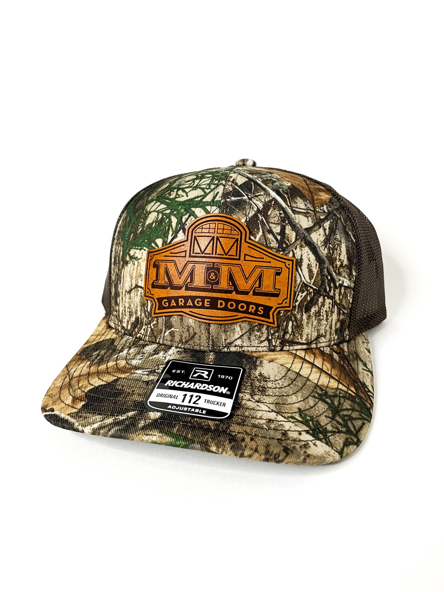 Camo Richardson 112P Trucker with Custom Leather Patch