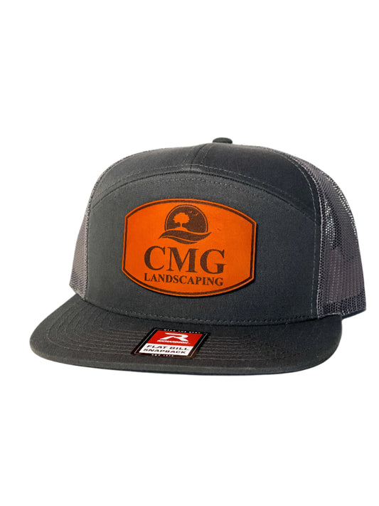Richardson 168 Seven Panel Trucker with Custom Leather Patch