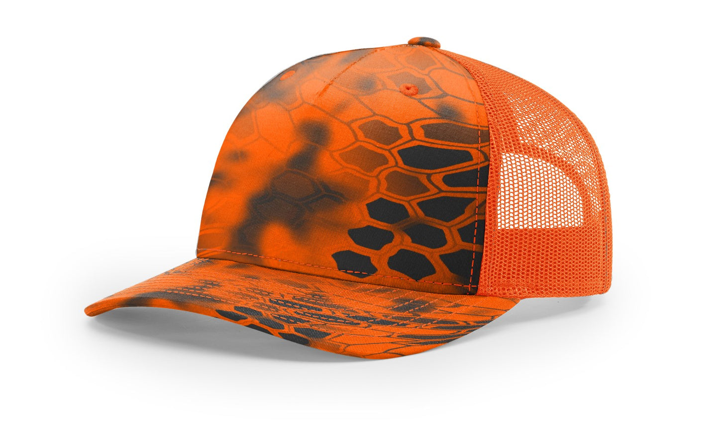 Camo Richardson 112PFP Trucker with Custom Leather Patch