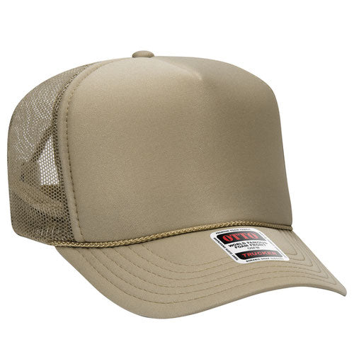 Otto Foam Trucker High Crown 5 Panel with Custom Leather Patch