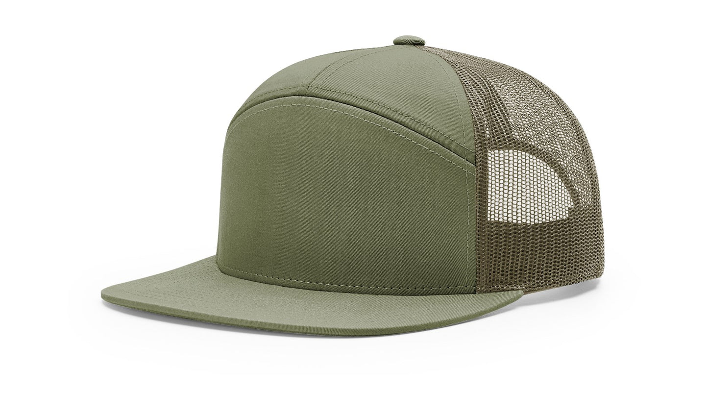 Richardson 168 Seven Panel Trucker with Custom Leather Patch