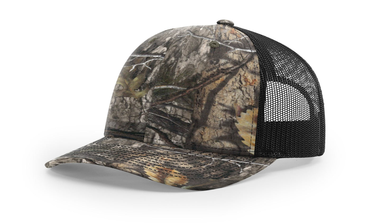 Camo Richardson 112P Trucker with Custom Leather Patch