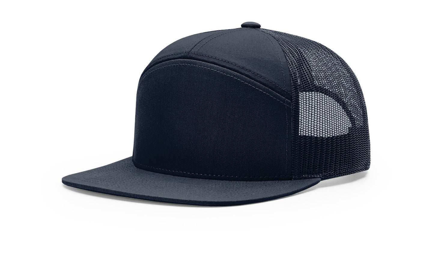Richardson 168 Seven Panel Trucker with Custom Leather Patch