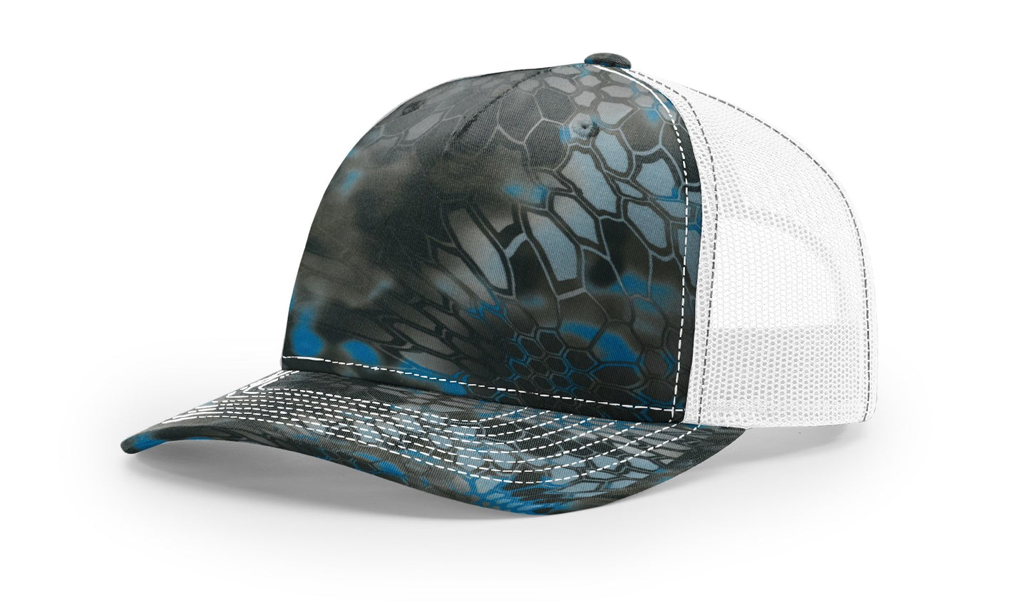 Camo Richardson 112PFP Trucker with Custom Leather Patch