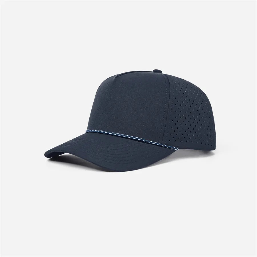 Custom Laser Perforated 5 Panel Golf Snapback Rope Hat