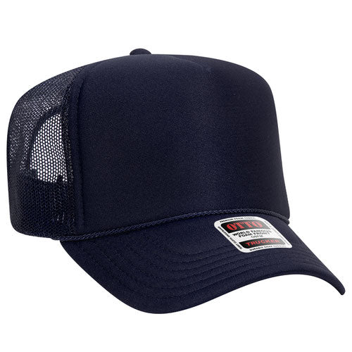 Otto Foam Trucker High Crown 5 Panel with Custom Leather Patch