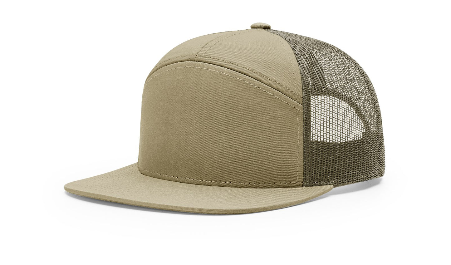 Richardson 168 Seven Panel Trucker with Custom Leather Patch