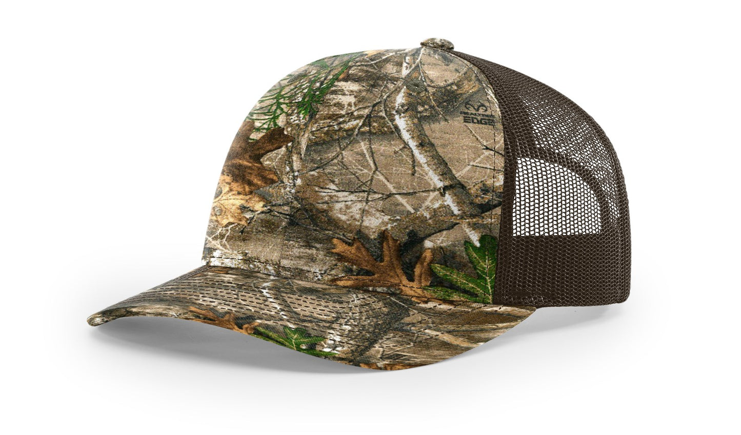 Camo Richardson 112P Trucker with Custom Leather Patch