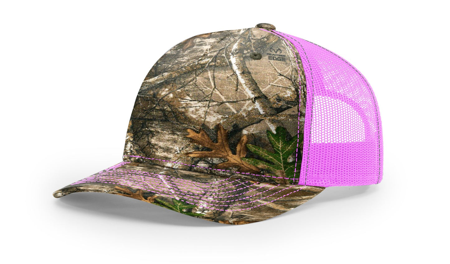 Camo Richardson 112PFP Trucker with Custom Leather Patch