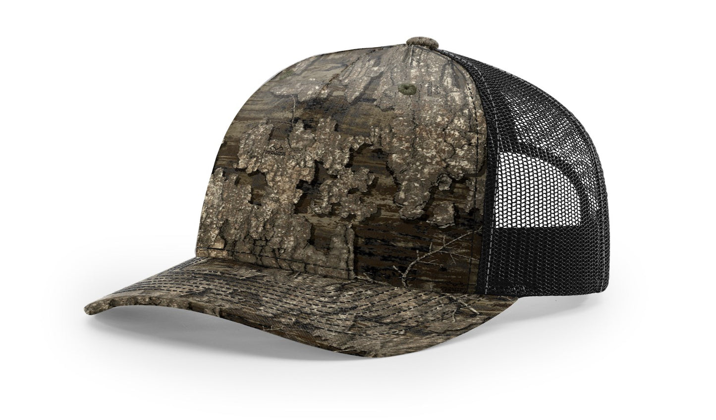 Camo Richardson 112PFP Trucker with Custom Leather Patch