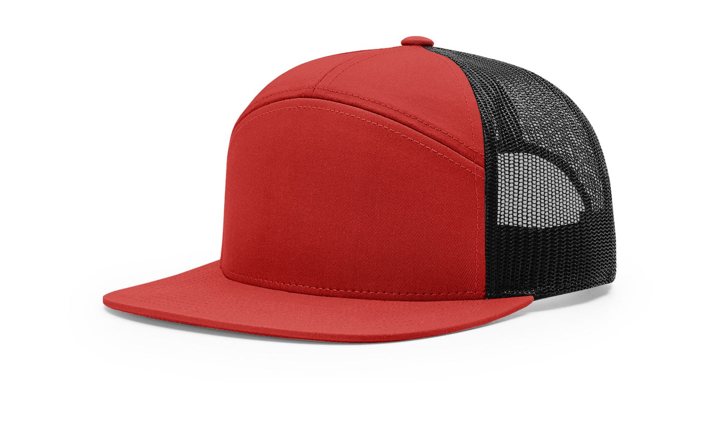 Richardson 168 Seven Panel Trucker with Custom Leather Patch