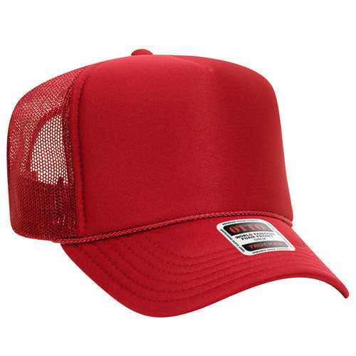 Otto Foam Trucker High Crown 5 Panel with Custom Leather Patch