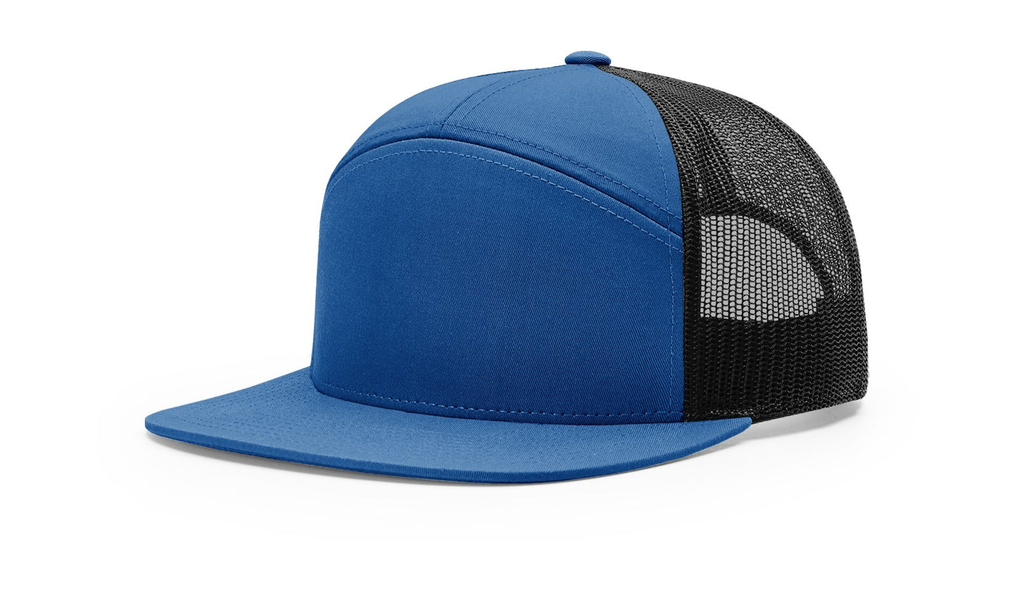 Richardson 168 Seven Panel Trucker with Custom Leather Patch