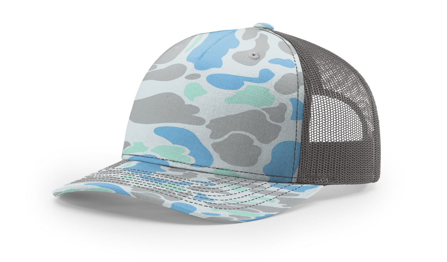 Camo Richardson 112PFP Trucker with Custom Leather Patch
