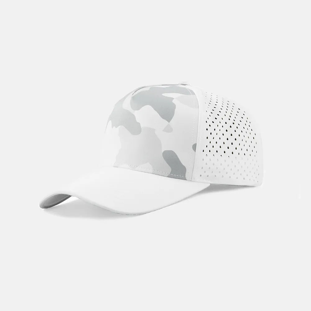 Custom Laser Perforated 5 Panel Snapback Golf Hat