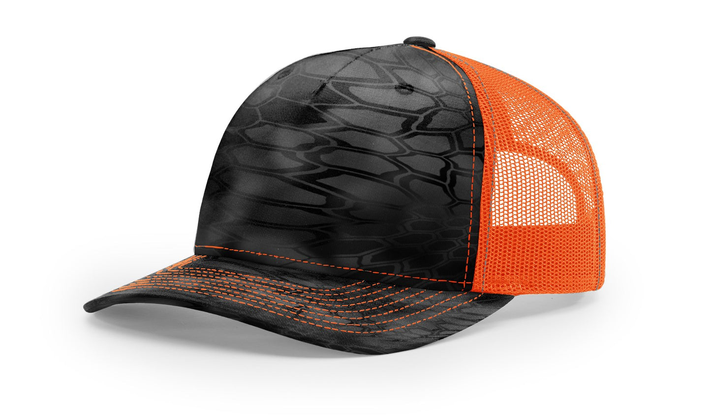 Camo Richardson 112PFP Trucker with Custom Leather Patch