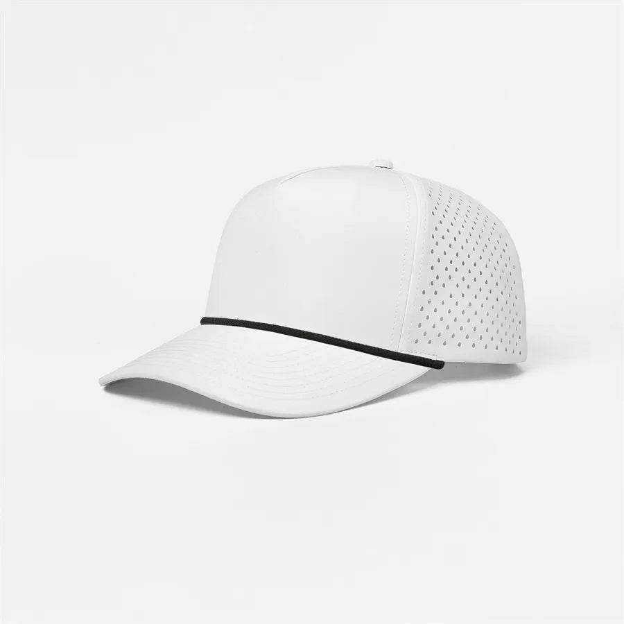Custom Laser Perforated 5 Panel Golf Snapback Rope Hat