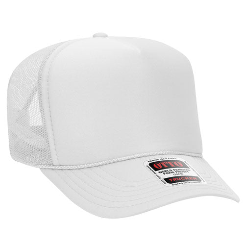 Otto Foam Trucker High Crown 5 Panel with Custom Leather Patch