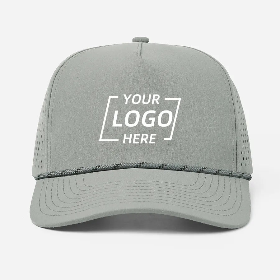 Custom Laser Perforated 5 Panel Golf Snapback Rope Hat