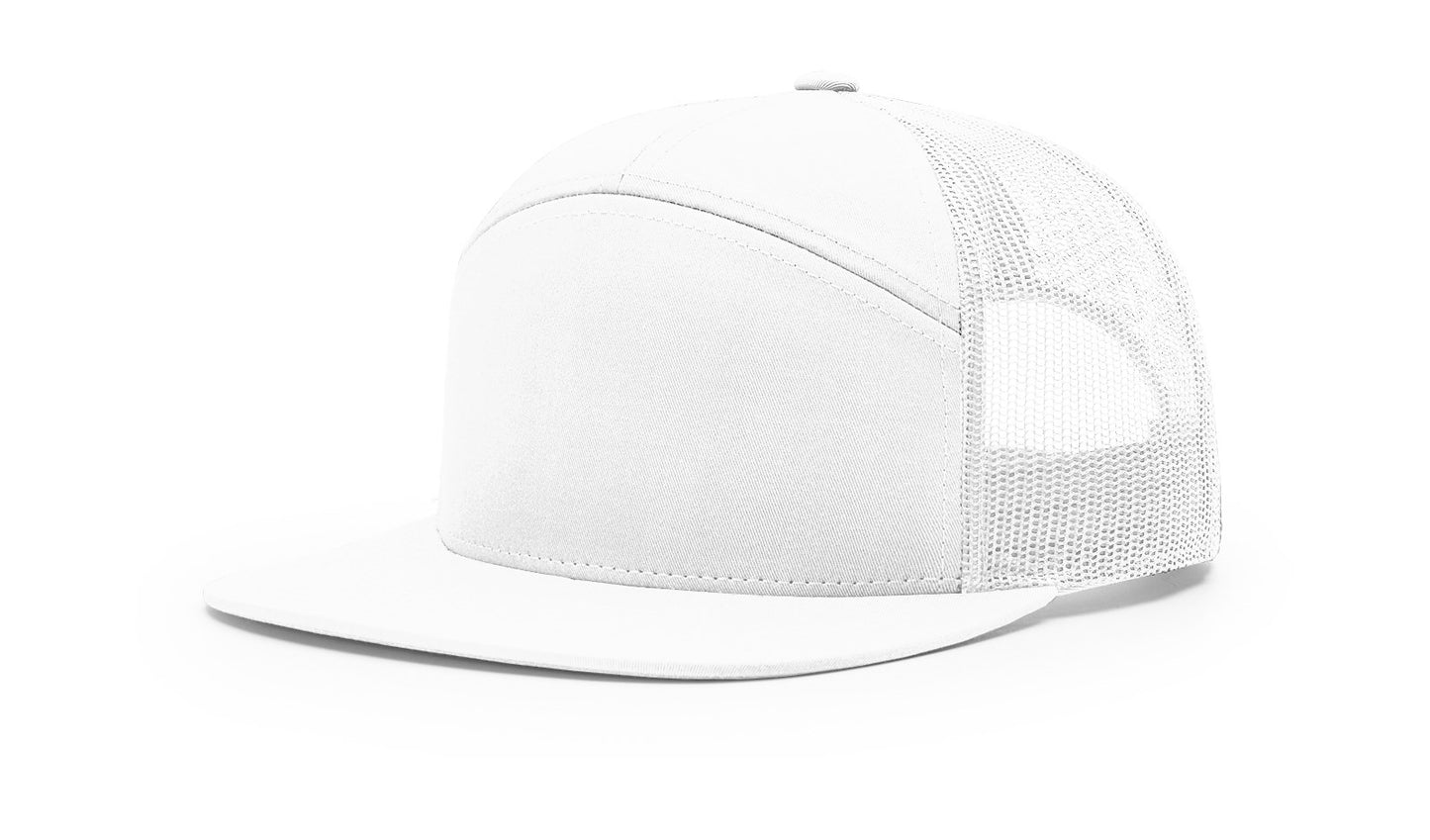 Richardson 168 Seven Panel Trucker with Custom Leather Patch