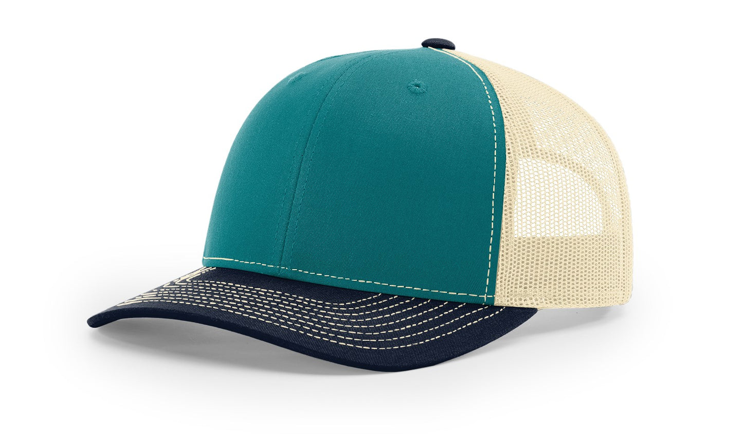 Tri-Color Richardson 112 Trucker with Custom Leather Patch