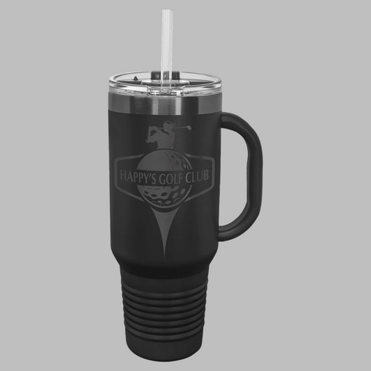 Custom Engraved Ghost Black 40oz Travel Mug