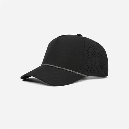 Custom Laser Perforated 5 Panel Golf Snapback Rope Hat
