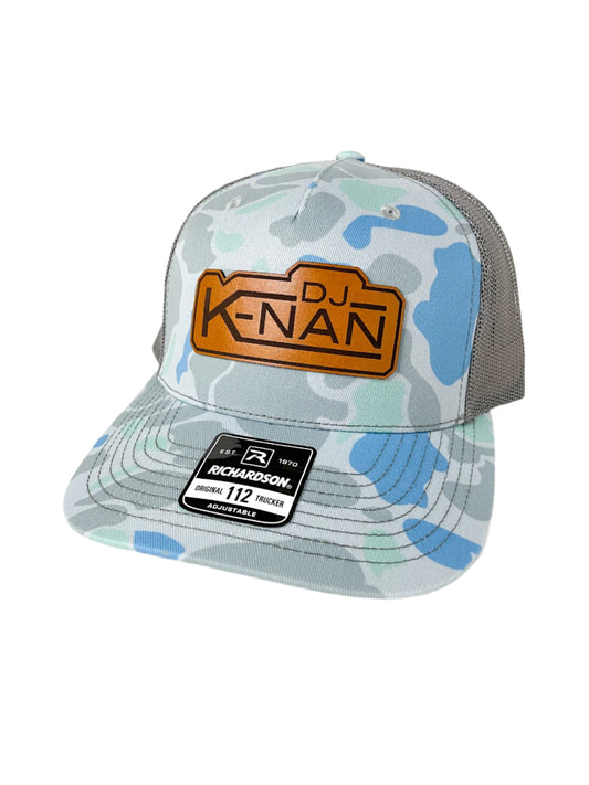 Camo Richardson 112 (5 Panel) Trucker with Custom Leather Patch