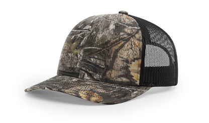 Camo Richardson 112 Trucker with Custom Leather Patch