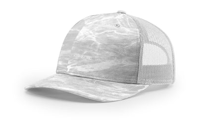 Camo Richardson 112 (5 Panel) Trucker with Custom Leather Patch