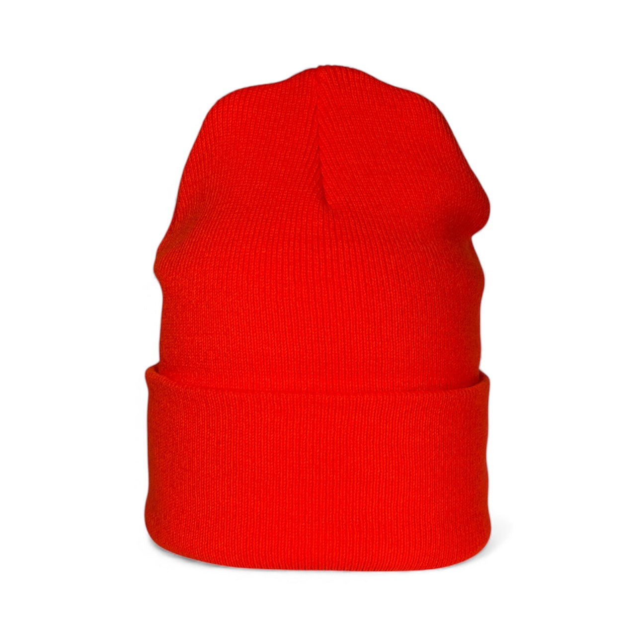 Leather Patch Beanie - Orange