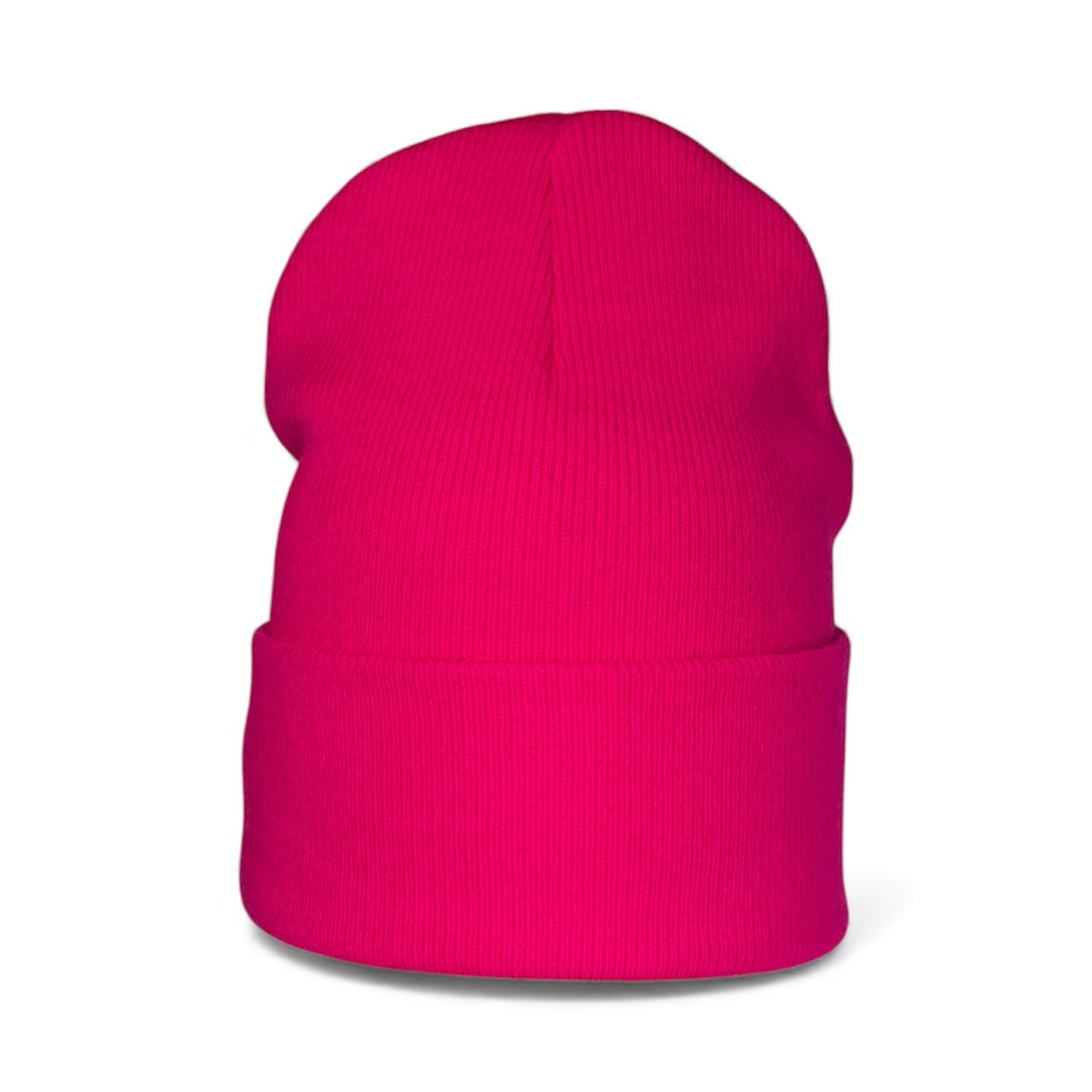 Leather Patch Beanie - Neon Pink