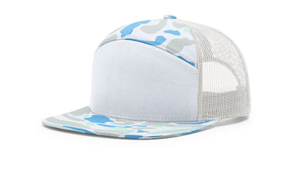 Richardson 168P Camo Seven Panel Trucker with Custom Leather Patch