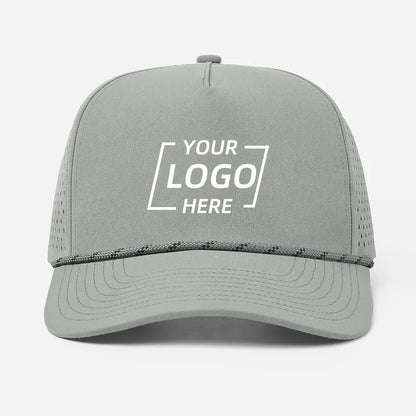 Custom Laser Perforated 5 Panel Golf Snapback Rope Hat